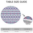 thumbnail image 6 of 44Inch Round Tablecloth with Elastic Hem, Spillproof Cover in a Chic Boho Floral Print for 38"-42" Tables, 6 of 7