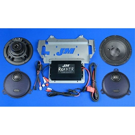 jm audio rokker extreme 2 speaker and 350w amplifier kit for 2014 and newer harley-davidson street glide models - (Best Speakers For Harley Street Glide)
