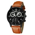 thumbnail image 1 of Reloj de cuarzo para hombre, relojes de moda para hombre, reloj de pulsera analógico de cuarzo, estilo militar, informal, de cuero, para negocios., 1 of 3