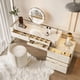 thumbnail image 4 of Vanity Mirror Dressing Table European Luxury Organizers Storage Dressing Table White Makeup Penteadeira Furniture Comfortable My Lux Decor Round, 4 of 9