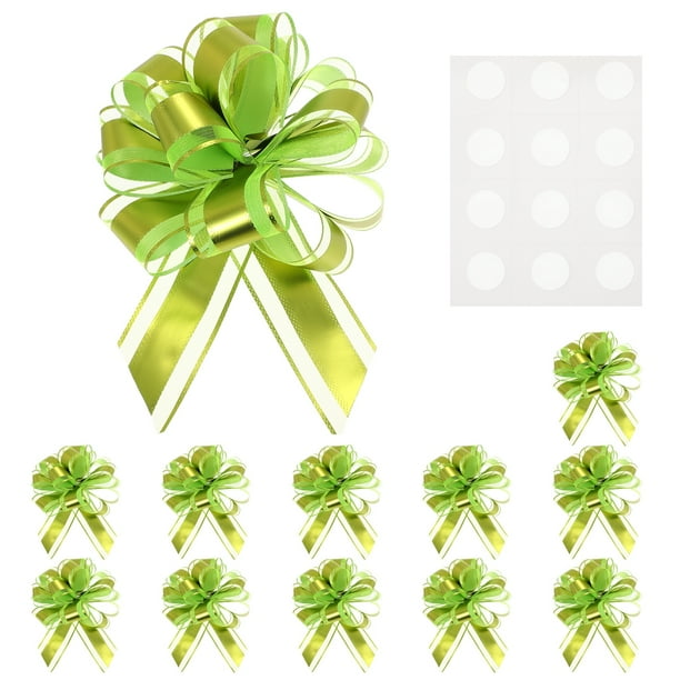 Uxcell 12 paquetes de grandes lazos para envolver regalos, lazo de cinta reutilizable verde claro
