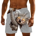 thumbnail image 4 of Hfnxid Mens Swim Trunks Quick Dry Swimming Shorts Lightweight Elastic Waist Trouser Summer Casual Workout Beach Trouser with Drawstring Gray XXXXL, 4 of 4