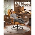 thumbnail image 2 of HLDIRECT Ergonomic Fabric Gaming Chair with Footrest and Massage Lumbar Support, Gamer Chair with 330lb Capacity, Video Game Chair for Adults, Brown, 2 of 8