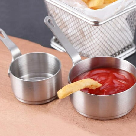 

Stainless Steel Seasoning Bowl 50ML Stainless Steel Seasoning Bowl Practical Sauce Bowl Convenient Household Condiment Bowl for Home Restaurant (Silver Small)