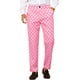 thumbnail image 1 of Pantalones formales de ajuste regular para hombres INSPIRE CHIC con estampado de lunares 34 Rosa, 1 of 6