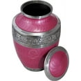 thumbnail image 3 of Silver Engraved Cremation Urn for Human Ashes Adult Funeral Urn Handcrafted - Large Burial Urn for Human Ashes - BAG INCLUDED (7" x 7" x 10" - 200 bs or 90 kg, Pearl Pink), 3 of 3