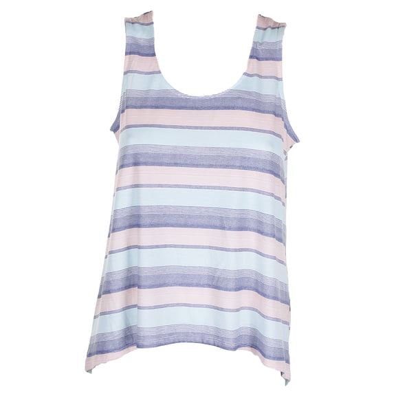 Alfani Womens Aqua Multi Striped High Low Pajama Tank Top S