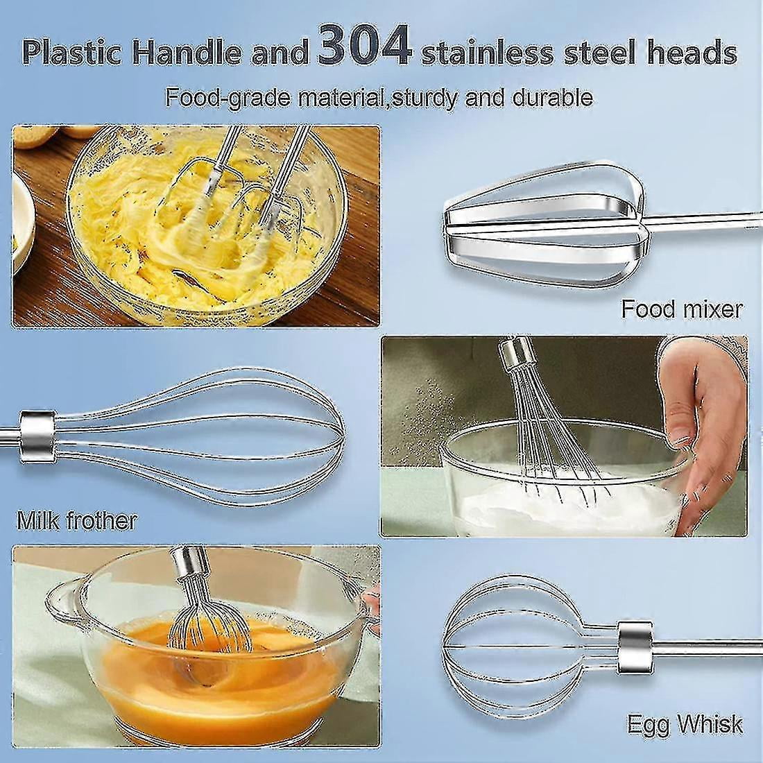 Hand Stirrer Wireless Electric Hand Mixer Usb Rechargeable 3 Speed Whisk Wireless For Egg White, Ca