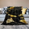 thumbnail image 2 of Creowell Yellow Flowers Water Droplets Black Background Throw Blanket Bedding Cozy Lightweight for Couch Sofa Bed All Seasons Super Soft Blanket 40x50in, 2 of 6
