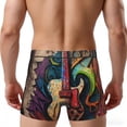 thumbnail image 3 of Men's Boxer Briefs Breathable 3D Pouch Underwear Shorts, Guitar Music Graffiti Street Wall Art, 3 of 7