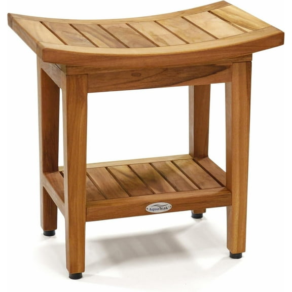 AquaTeak Patented 18" Maluku Teak Shower  with Shelf