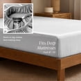 thumbnail image 6 of Bare Home Bamboo Fitted Sheet - Made from Rayon Fibers - Deep Pockets - Soft, Cooling & Breathable - King, Cloud Gray, 6 of 9