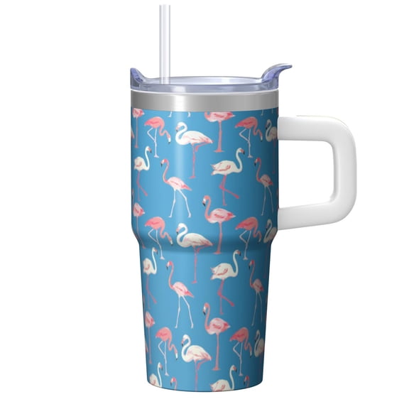 20OZ Flamingo Tumbler with Handle BPA Free Travel Cup Perfect Gifts for Women Flamingo Lovers Suitable for Birthday Christmas Celebrations Home Use