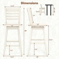 thumbnail image 3 of Costway 2 PCS 24.5" Counter Height Bar Chairs Swivel Bar Stools with Hollow Backrest White, 3 of 8