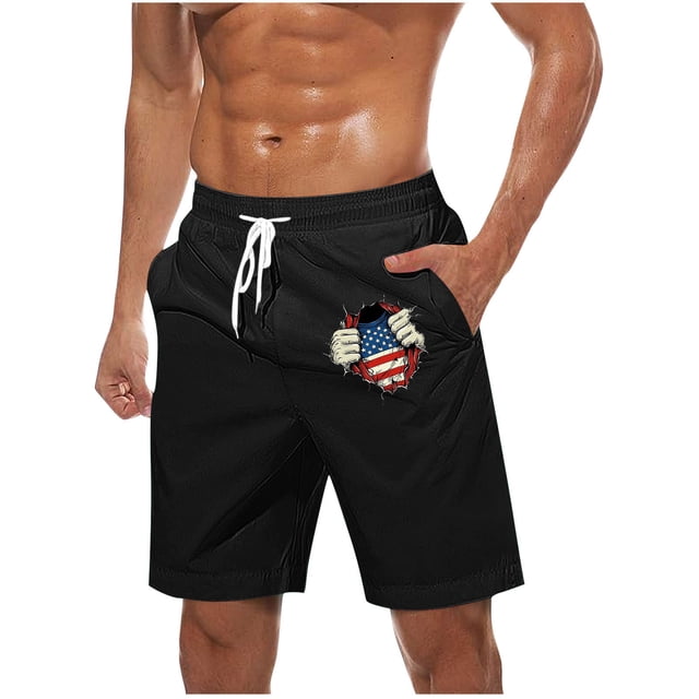 Pantalones Cortos Casuales para Hombre Imprimir con Bolsillos Pantalones de Playa de Cintura Elástica, Pantalones Cortos de Cintura Elástica para Hombre