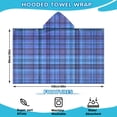 thumbnail image 2 of Blue Checkerboard Checkered Pattern Hooded Bath Towel，60"x35" for Ages 3 To 12 Kids, Quick Dry Lightweight Soft Microfiber Hood Beach Towel Cover Up for Kids, 2 of 7