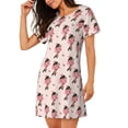 thumbnail image 2 of Gukieu Dachshund Dog Heart Print Women's Nightgown, A-line Round Neck Short-sleeved Nightgown Pajamas Home Wear Suitable for Home and Outing, 2 of 6