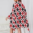 thumbnail image 2 of Gambling, Casino Gifts Night Robe Long Sleeve V Neck Robe With Belt Women's Sleepwear Dresses, 2 of 9