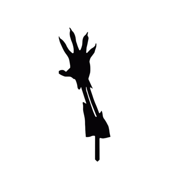 Halloween Decoration Acrylic Skeleton Hand Stake Yard Scare Prop Graveyard Scene Outdoor Display Made From Acrylic Material Style B In Black Color Spooky Addition For Themed Parties B