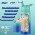 thumbnail image 3 of 16oz Insulated Water Bottle for Kids, Sweat-Free with Straw Lid,  and Leak-Proof, 3 of 8