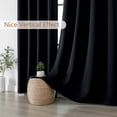thumbnail image 5 of OVZME Kalme Black Blackout Curtains 63 Inch Length, 2 Panels Set Grommet Thermal Insulated Room Darkening Window Drapes for Bedroom and Living Room, Each W40xL63 Inch, Black, 5 of 9
