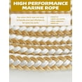 thumbnail image 3 of BLUEWING Double Braided Nylon Dock Lines with 12" Loop 25ft Boat Rope 1/2" 12mm Marine Docking Lines Boat Mooring Line Gold, 3 of 7