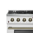 thumbnail image 2 of Forno Galiano 36-inch Freestanding Gas Range in White with Antique Brass Design, 6 Burners, 83,000 BTU, 5.36 cu.ft. Convection Oven, 2 of 5