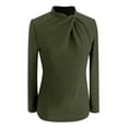 thumbnail image 5 of EDFBUYKRS Women's Plus Size Tie Front Blouse with Long Sleeves, Sizes Xl, 5 of 5
