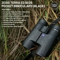 thumbnail image 4 of Zeiss 8x25 Terra ED Pocket Binoculars For Bird Watching (Black) with Waith Binocular Comfort Carrying Harness Strap, Adjustable Camo Baseball Hat and Waith Microfiber Lens Cleaning Cloth (Bundle Set), 4 of 6