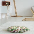 thumbnail image 3 of Vegetables Round Floor Cushion with Handle, Continuous Pattern with Detailed Colored Drawn Delicious Natural Healthy Food, Pillow for Living Room & Dorms, 18" Round, Multicolor, by Ambesonne, 3 of 4