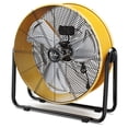thumbnail image 1 of Ventilador de tambor Simple Deluxe de 50 cm, metal pesado, industrial, amarillo, 1 of 7