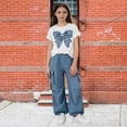 thumbnail image 2 of MEZZALL Girls Clothes 2 Piece Cute Print T Shirt Tops & Cargo Pants Spring Summer Outfits Tween Girls 10 16Y Children Versatile Outfit Sets Casual Everyday Basics, 2 of 8