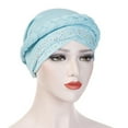 thumbnail image 2 of Womens Elastic Solid Color Comfortable Flat Hat Beaded Flower Hair Cap, 2 of 3