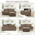 thumbnail image 5 of Ktaxon Sectional Sofa L Shaped Couch with Chaise Living Room Sleeper Set, 2 Seats with Chenille and Double Layer Cushions 87" W Light Brown, 5 of 16