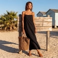 thumbnail image 7 of Cotton Linen Dresses for Women Sleeveless Backless Cami Dresses Casual Loose Vacation Sundress, M, 7 of 7