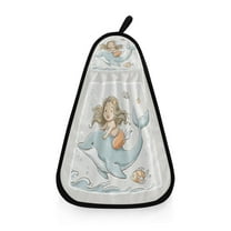Hanging Hand Towels For Kitchen Bathroom Home Decor Lightweight Mermaid and Dolphin