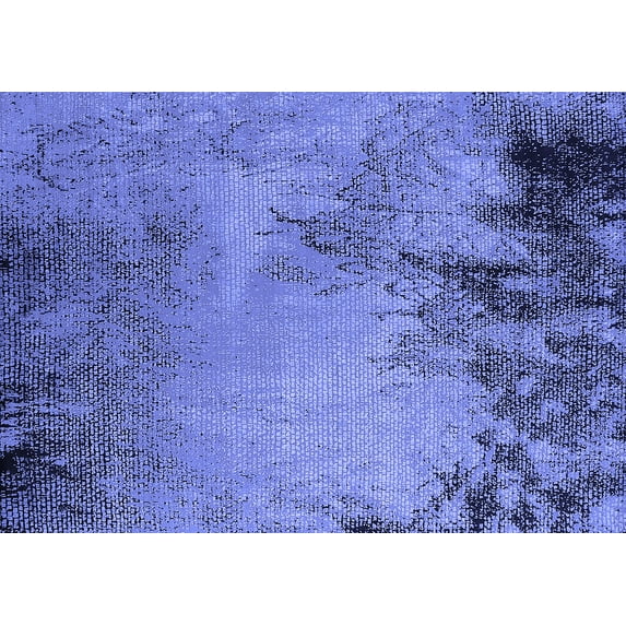 Ahgly Company Machine Washable Indoor Rectangle Oriental Blue Industrial Area Rugs, 8' x 12'