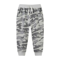 Eltusu Boys Sports Sweatpants, Drawstring Loose Cotton Elastic Waist Jogger Pants Gray Size 6 T