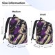 thumbnail image 2 of Disketp Astronaut Floating purple Space print Canvas Backpack Lightweight Travel Daypack Student Rucksack Laptop Backpack-Small, 2 of 5