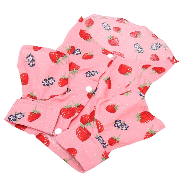 Encantadoras Camisas de Verano para Perros Ligeras Transpirables Lindas con Estampado de Fresas Cuello Vuelto Diseño a Presión Camisa Hawaiana para Perros Playa Playa ANGGREK Otros