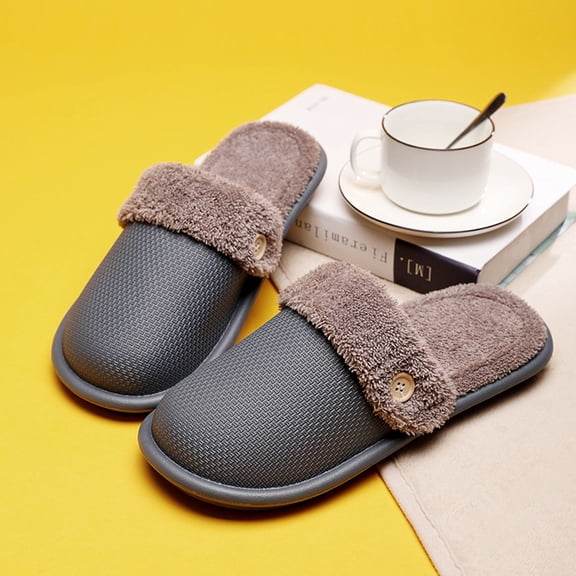 Weloille Cute Slippers for Women, A Pair of Lazy Slippers Curly Cozy Flat Slide Slippers Comfy Soft Non-Slip House Shoes Indoor and Outdoor, Warm Gift