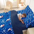 thumbnail image 4 of Feelyou Ocean Shark Bedding Comforter Set for Kids Boys Girls, Cartoon Sea Wildlife Queen Bedding Sets, Navy, Blue Reversible, 7-Piece, 4 of 7