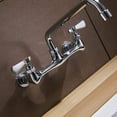 thumbnail image 3 of 2-Handle Wall Mount Kitchen Faucet with 8 Inch Swivel Spout 8" Center in Polished Chrome, 3 of 9