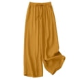 thumbnail image 6 of 2 Piece Sets for Women Summer Outfits Beach Vacation Clothes Wide Leg Crop Pants Yellow XL(XL), 6 of 6