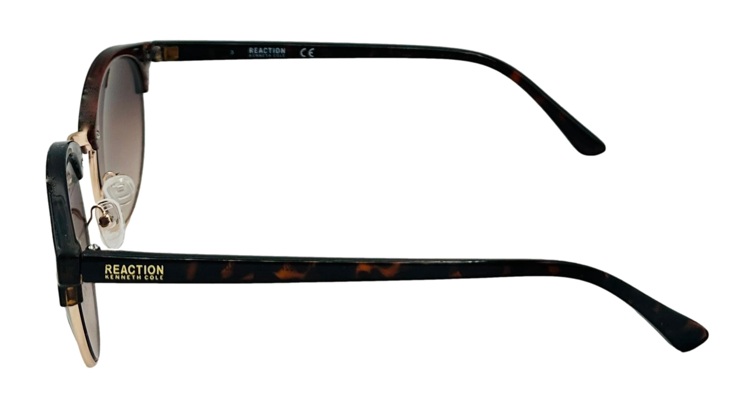 Kenneth Cole Reaction Mens Tortoise Round Plastic Metal Sunglass, KC1409. 52F