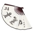 thumbnail image 5 of Abanico plegable de bambú, abanico decorativo con diseño de hombre, abanico plegable con pintura tradicional china., 5 of 5