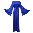 thumbnail image 3 of CreativeArrowy Women Hijab Dress Turkey Abayas Robe Longue Femme Solid Color Fashion Double-layer Ramadan Muslim Satin Maxi Dresses (No Scarf), 3 of 13