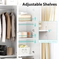 thumbnail image 6 of Ktaxon 3 Door Wardrobe Armoire Closet with Mirror Hanging Rod, Large Capacity Storage Closet for Bedroom, Modern Drawer & Shelf Elegant White Finish Closet, 6 of 10