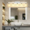 thumbnail image 6 of Bathroom Light Fixtures, Chrome Vanity Light Fixtures Over Mirror Wall Mount Lighting Fixture with Hammered Glass Shade E26 Socket for Hallway Kitchen Bedroom Living Room, 6 of 7