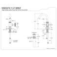 thumbnail image 5 of Kingston Brass KSD2217RKZ Wendell One-Handle 1-Hole Bathroom Faucet with Knurled Handle, Deck Plate, and Push Pop-Up Drain in Brushed Brass, 5 of 7